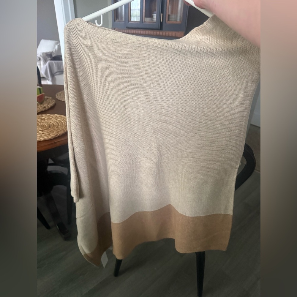 Jcrew color block poncho NWT